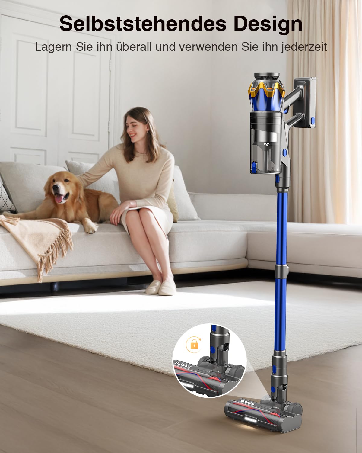 Kabelloser Akku Staubsauger mit Display & Wandladestation